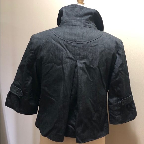 Loft Ann Taylor Black Double Breasted Button 3/4 Sleeve Blazer - Picture 3 of 5